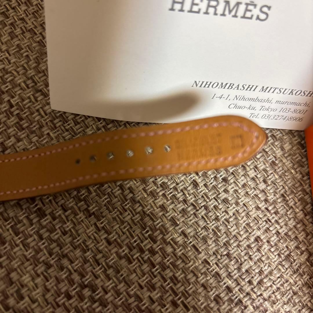 みみHERMES ベージュ レザー 時計