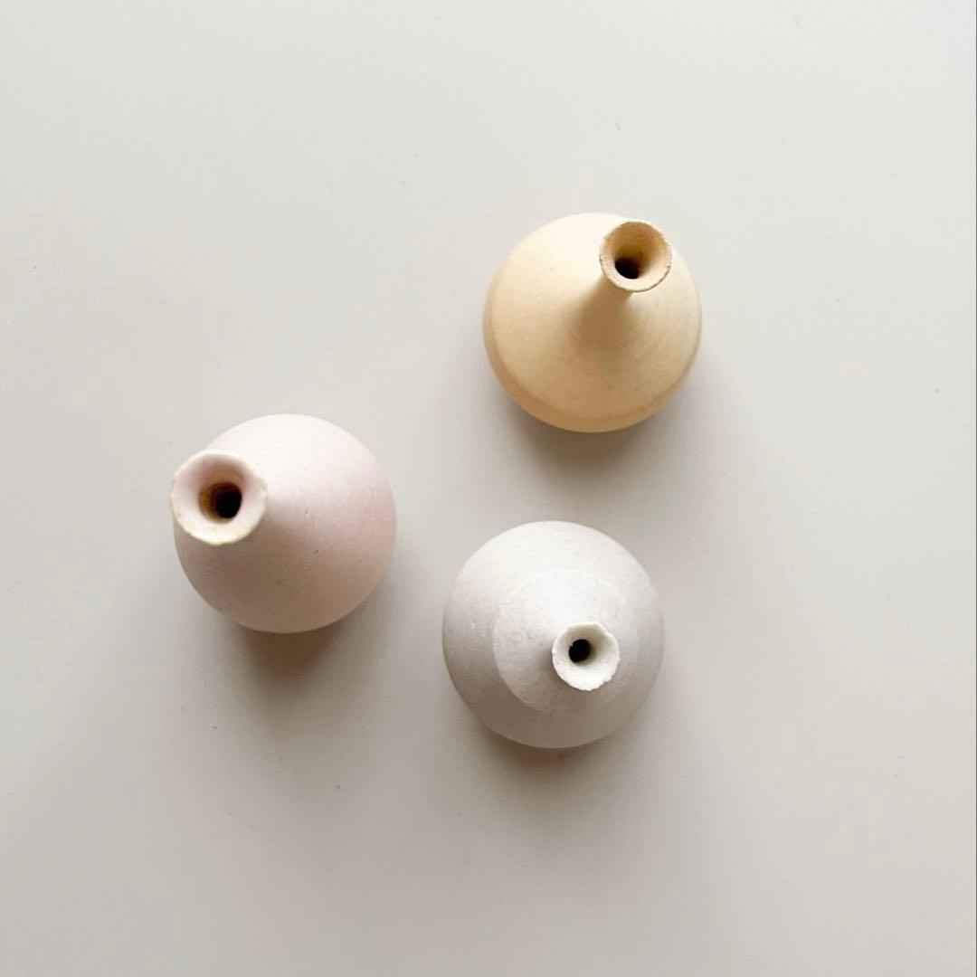 和田麻美子 花器 3点セット 一輪挿し ミニベース うつわ 作家もの 桃灰黄