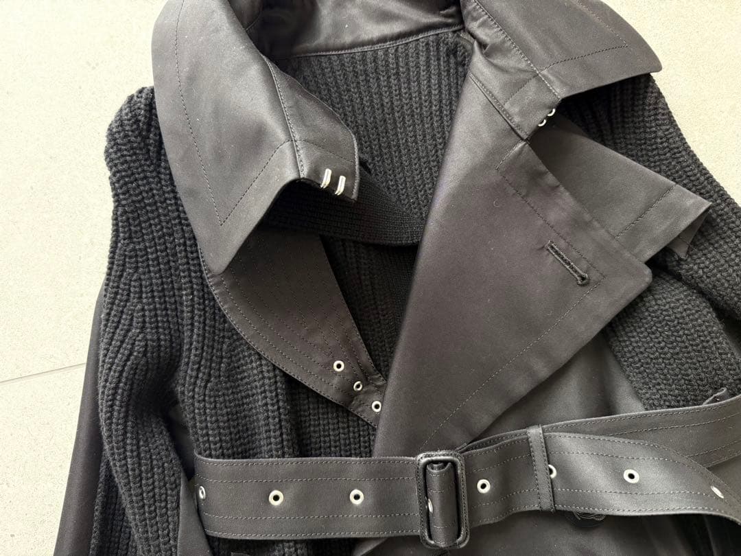 sacai 15万 21A/W ウールトレンチドッキングコート
