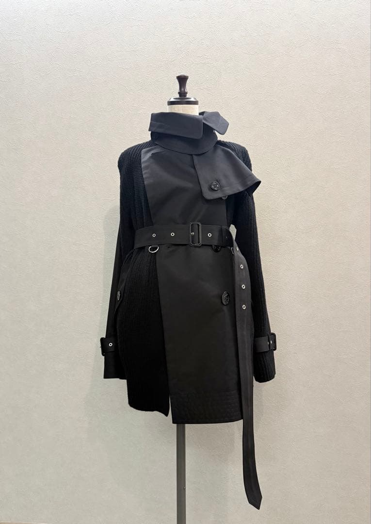 sacai 15万 21A/W ウールトレンチドッキングコート