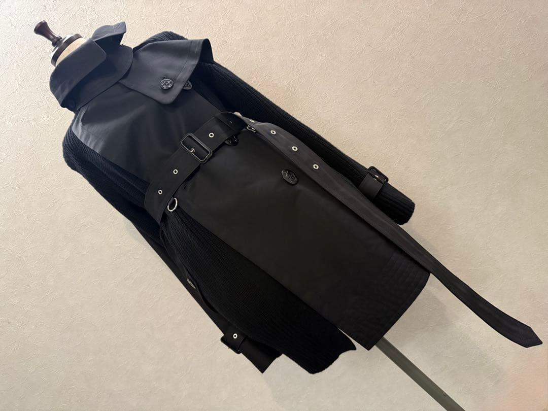 sacai 15万 21A/W ウールトレンチドッキングコート