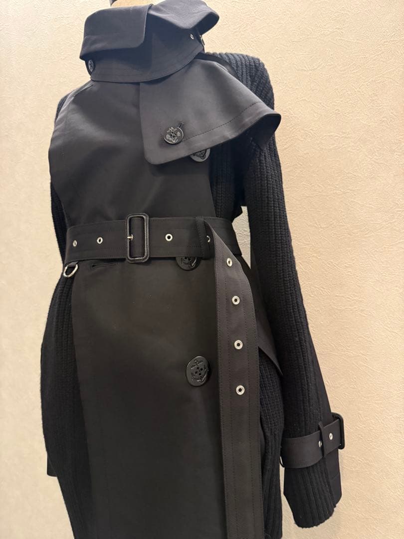 sacai 15万 21A/W ウールトレンチドッキングコート
