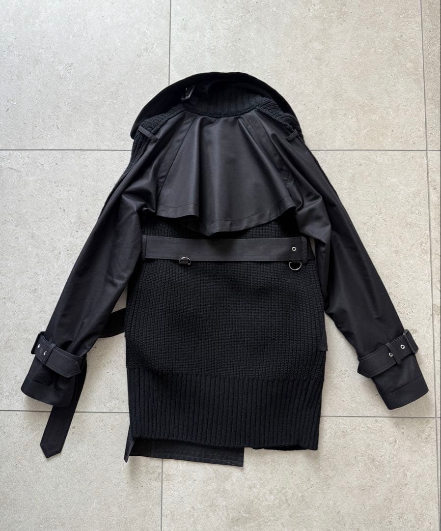 sacai 15万 21A/W ウールトレンチドッキングコート