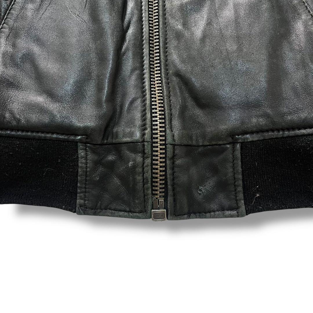 Schott ボンバージャケット レディース ラムレザー M 黒 古着 00s