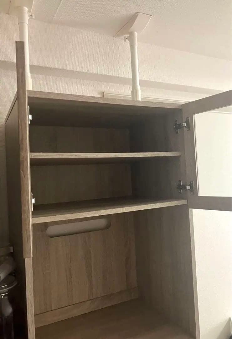 【KK】LOWYA 食器棚 レンジ台 オーク 組立済み