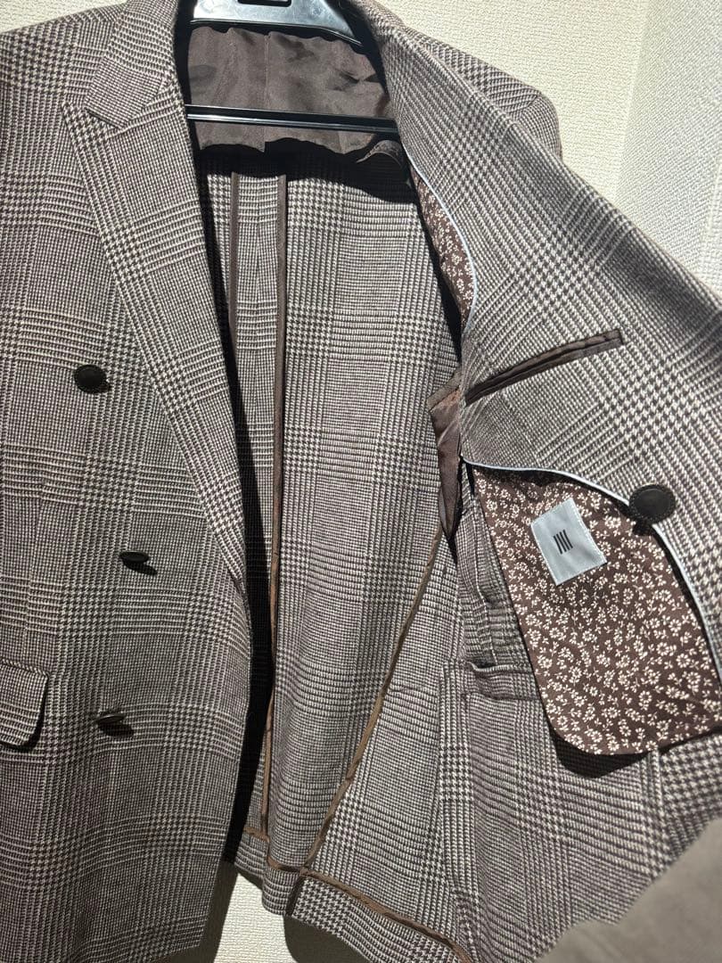 k*u様 スーツセレクト AB5 チェック柄 ウール ダブル スーツ