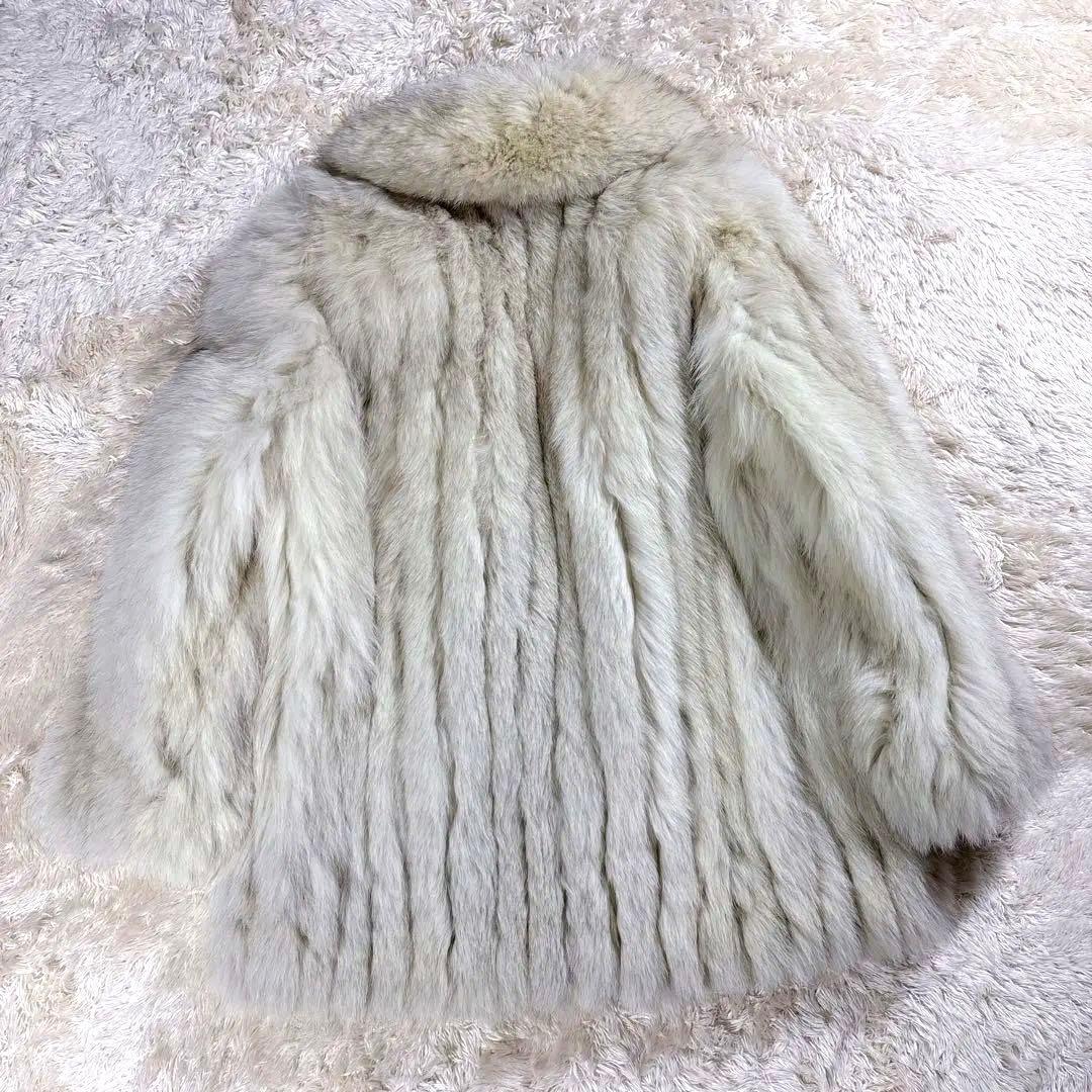 高級 毛皮 コート 狐 SAGA FOX 銀サガ シルバーフォックス ハーフ丈