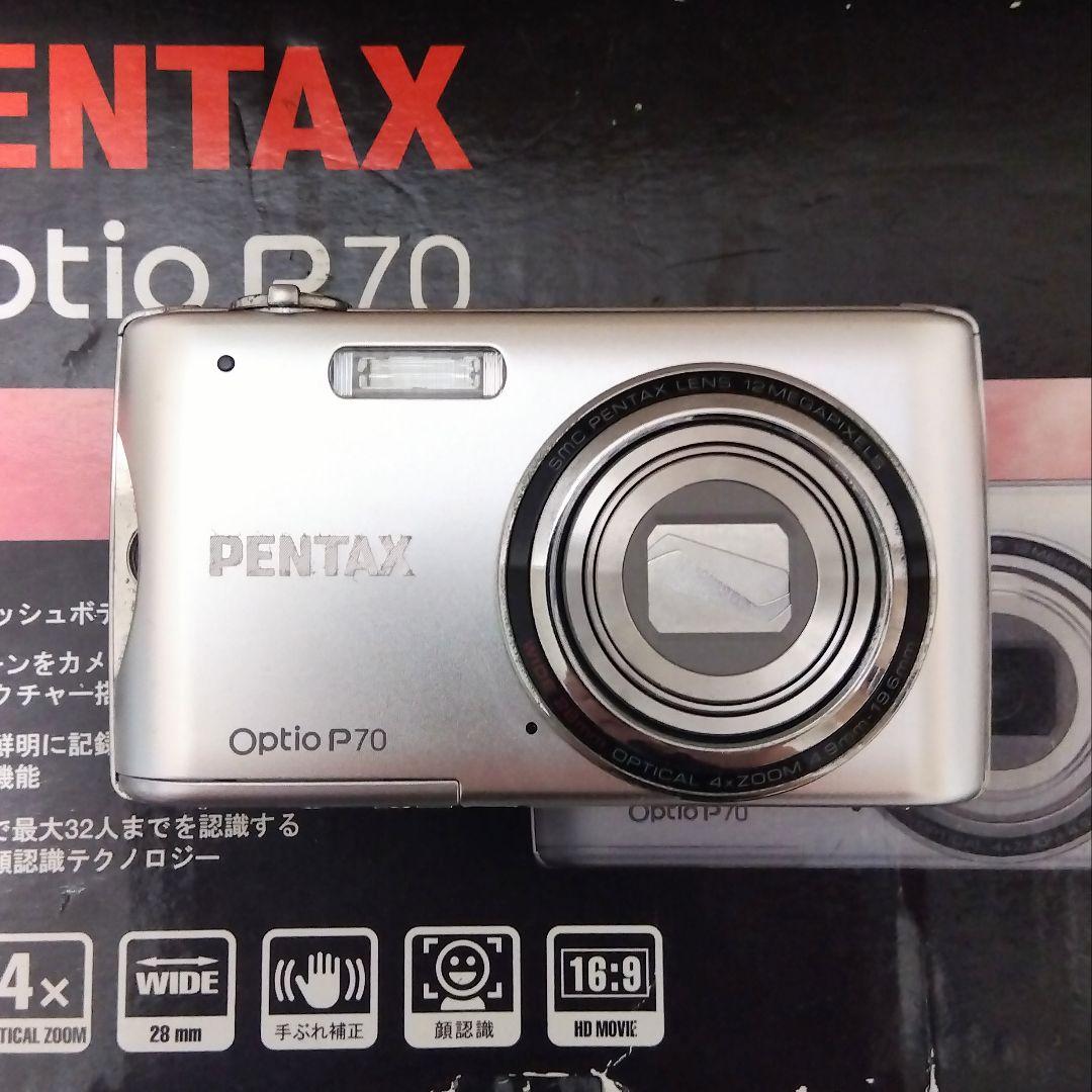 【元箱付完動品】美品◆PENTAX OptioP70◇シルバー◆コンデジデジカメ