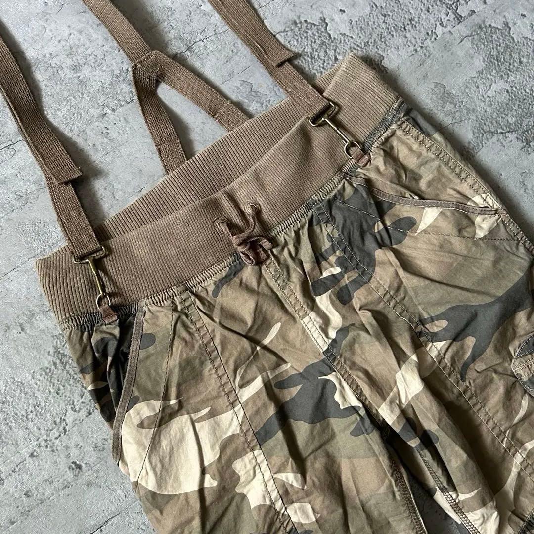 00s Y2K GOA ゴア 迷彩 パラシュートパンツ カーゴ サスペンダー