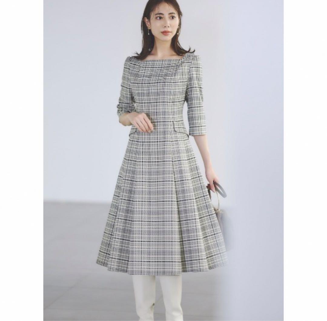 トリプルクロスワンピース(CWFO234099/CHECK/34サイズ)