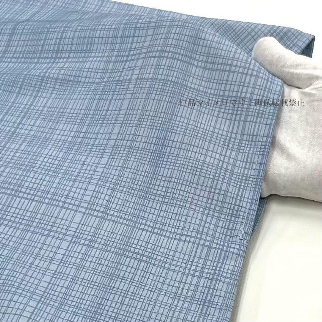 浴衣　夏　単着物　ブルーグレー　吸湿速乾　献上柄　半幅帯　2点セット　0724④