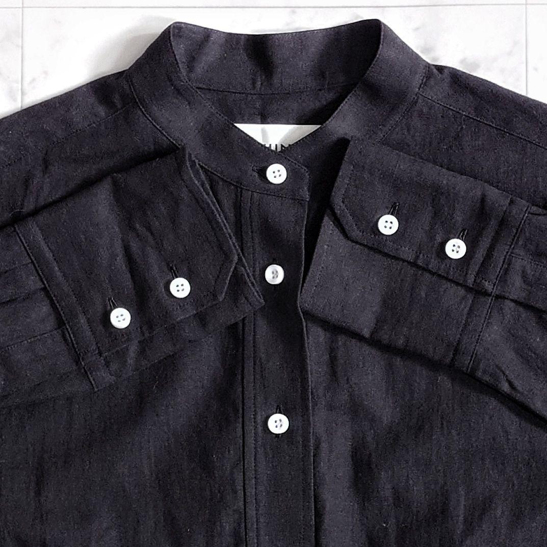 美品✨定価3.5万 ザシンゾーン バンドカラー リネン ロングシャツワンピース