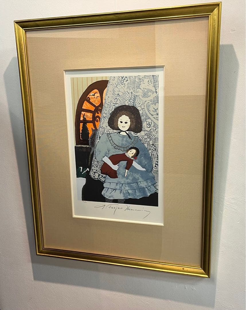 フジコ・ヘミング　「人形を抱く少女」2008年制作限定160 　シルクスクリーン