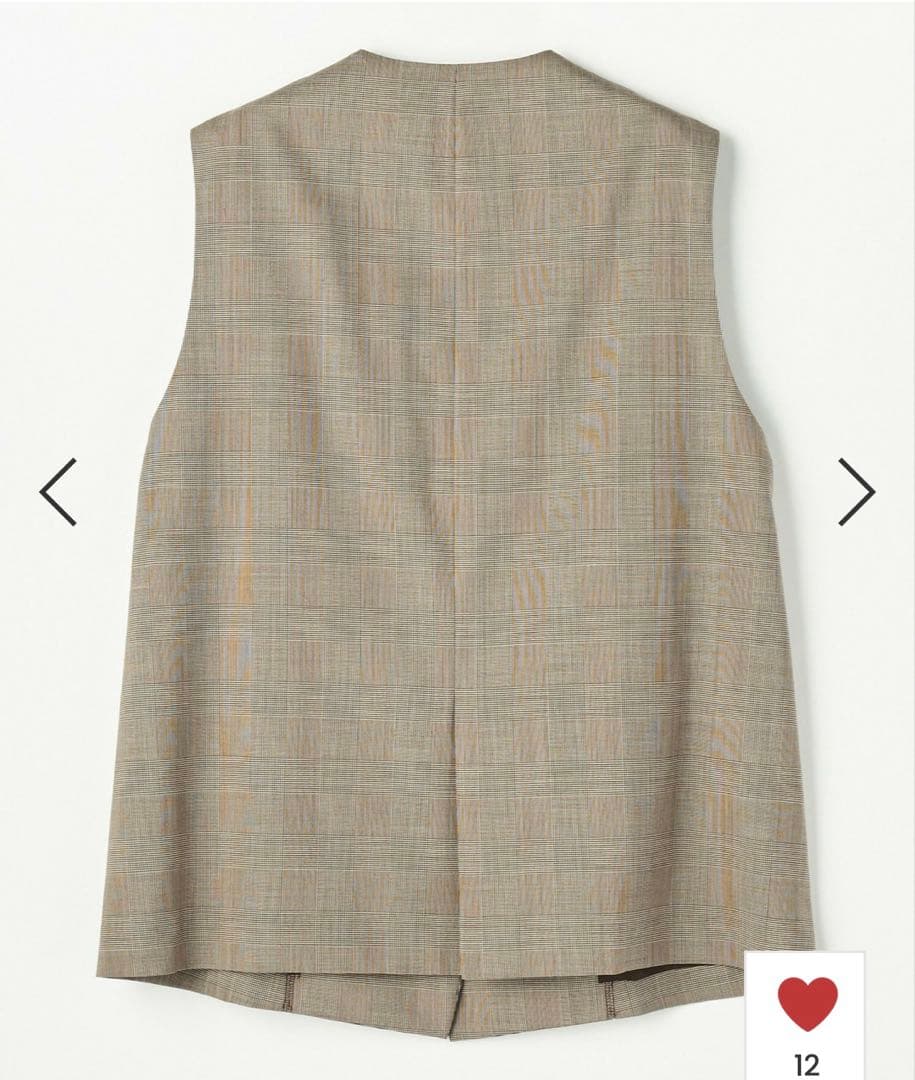 【美品】L'EQUIPE ストレッチグレンチェック ロングジレ