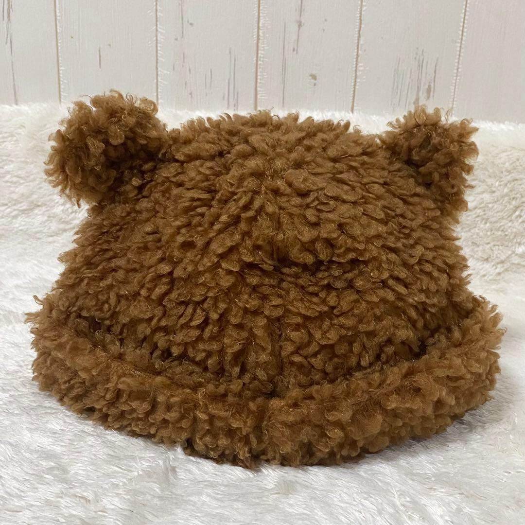 Basicks ベイシックス クマ耳ニット帽 茶 ブラウン S