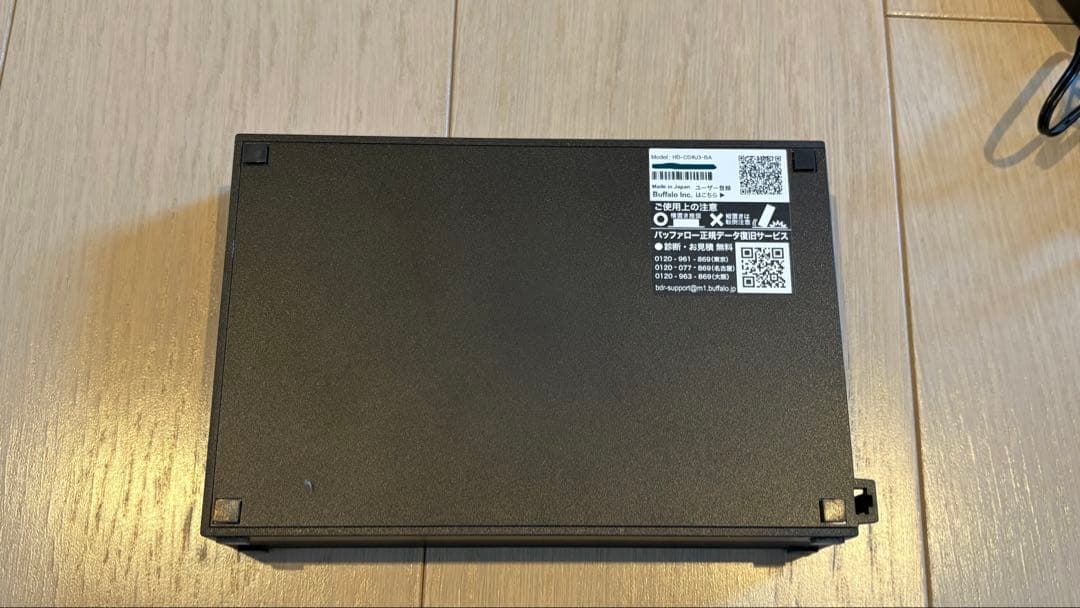【使用わずか】BUFFALO 外付けHDD 4TB HD-CD4U3-BA