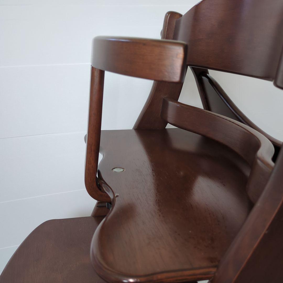 【美品 】大和屋 すくすくハイチェアテーブル＆ガード付き ブラウン