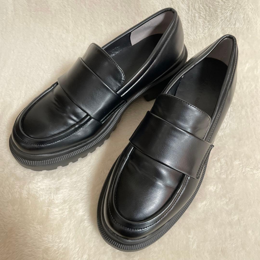 アダムエロペ　晴雨兼用ベーシックローファー　厚底　撥水