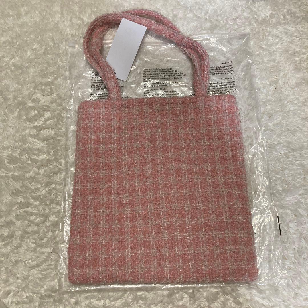 CHANEL ピンクツイードトートバッグ　シフォン