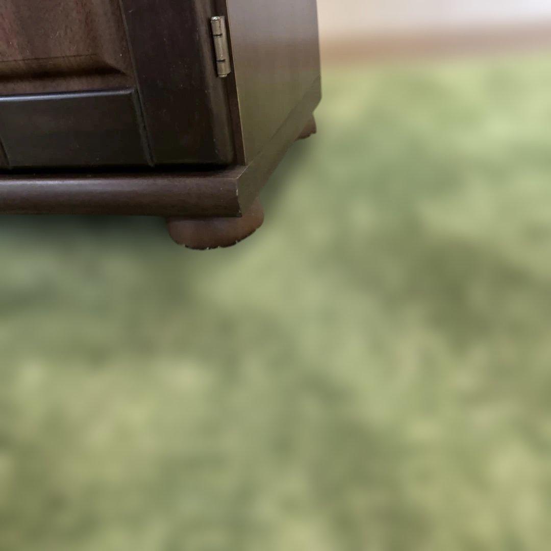 **ミラー付きの木製シューズボックス（下駄箱）カントリー　英国　丸脚