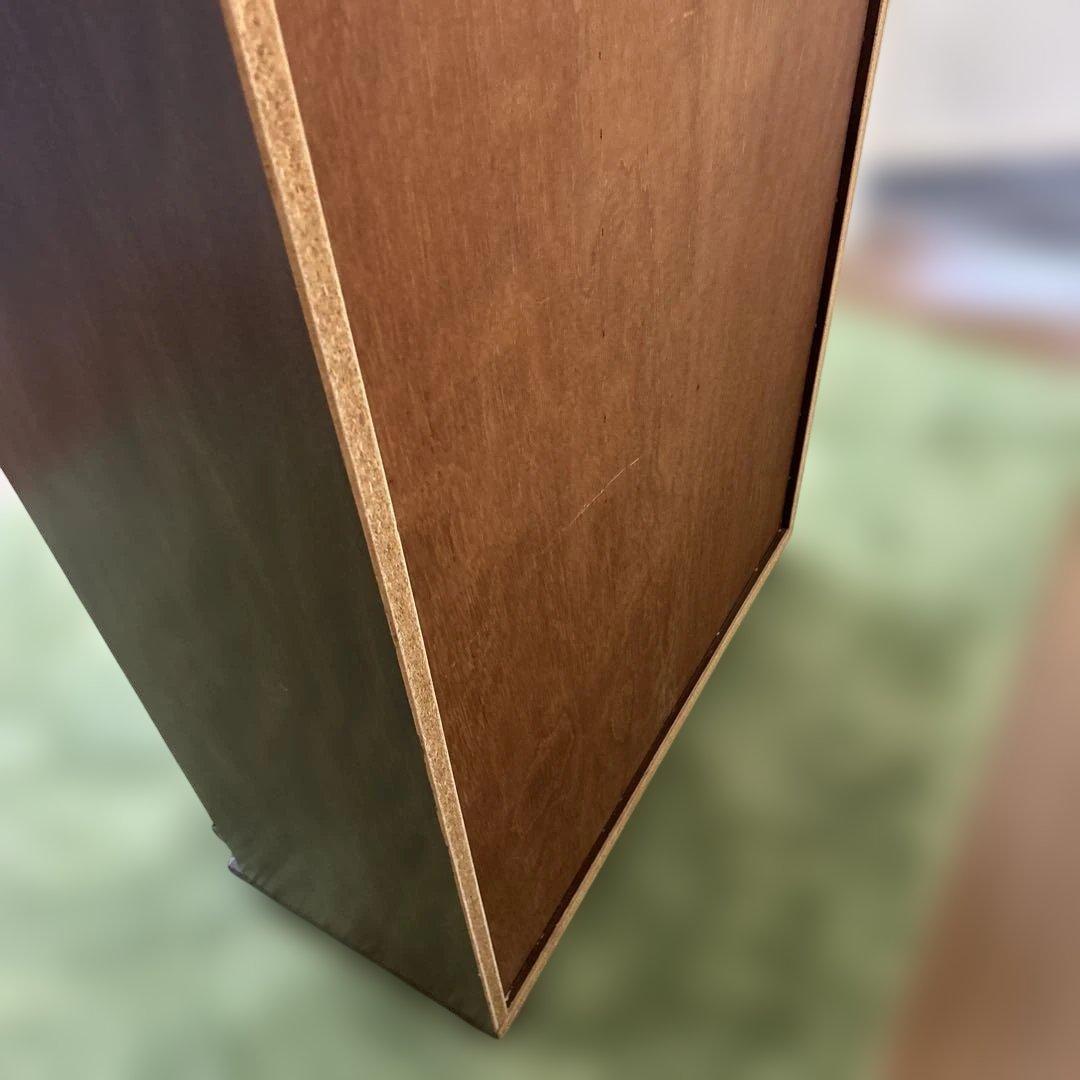 **ミラー付きの木製シューズボックス（下駄箱）カントリー　英国　丸脚