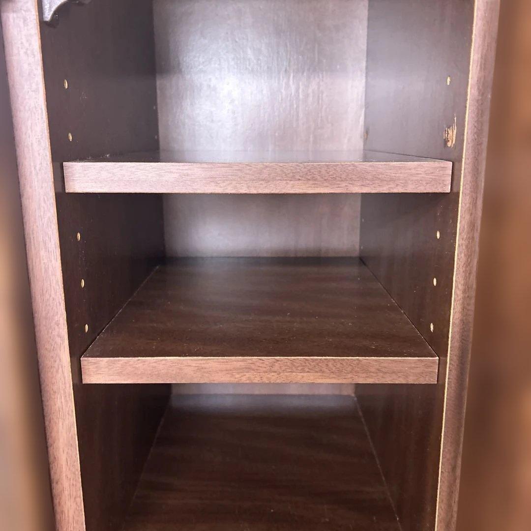 **ミラー付きの木製シューズボックス（下駄箱）カントリー　英国　丸脚