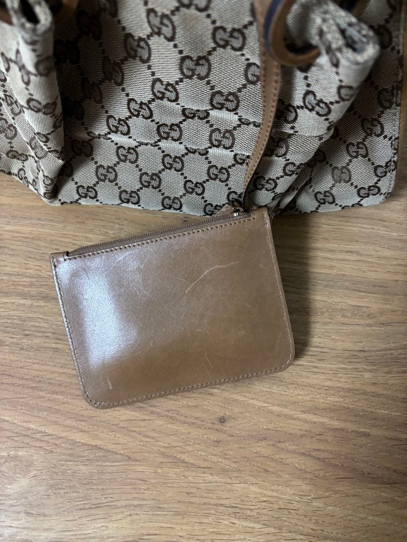 GUCCI レザーキャンバスバッグ
