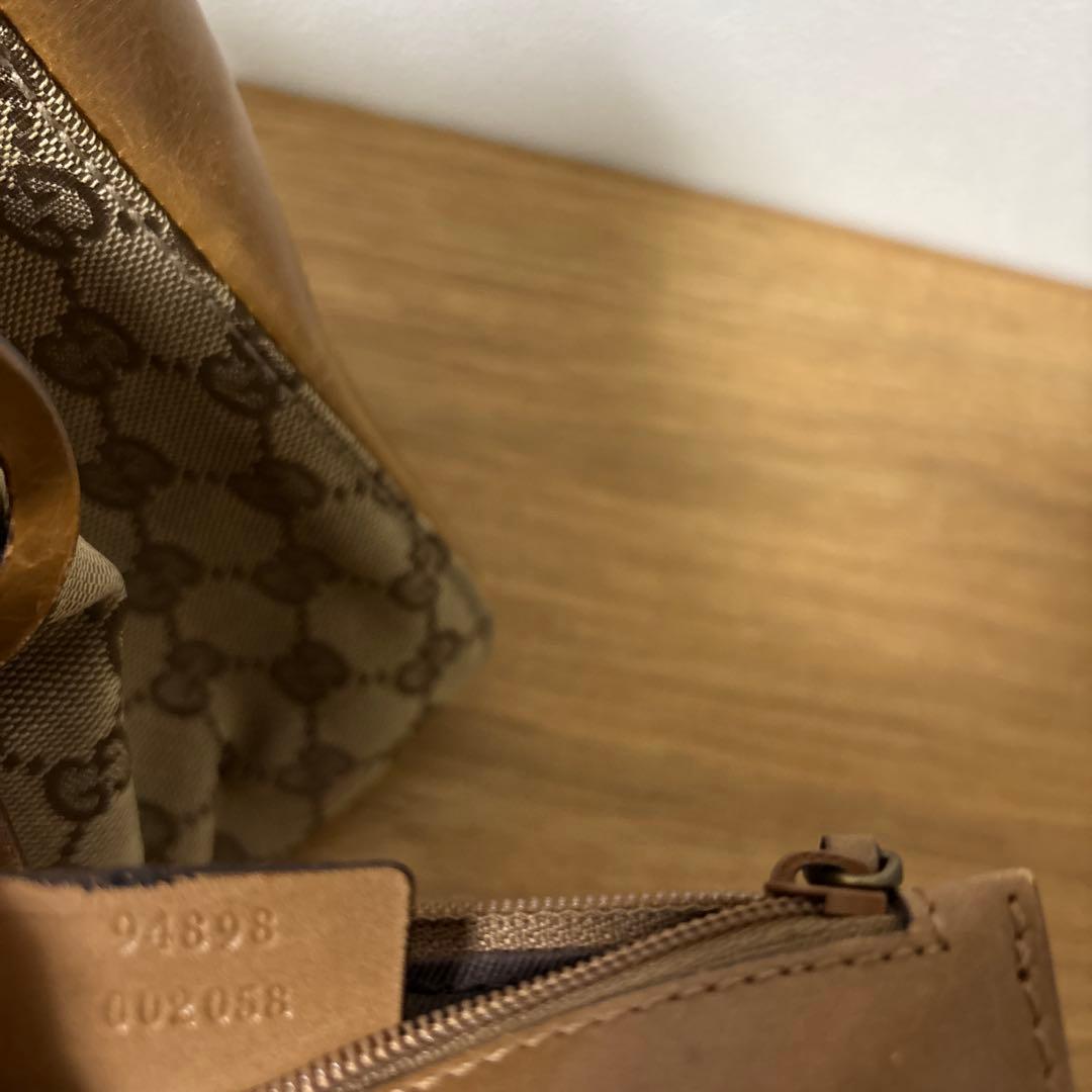 GUCCI レザーキャンバスバッグ