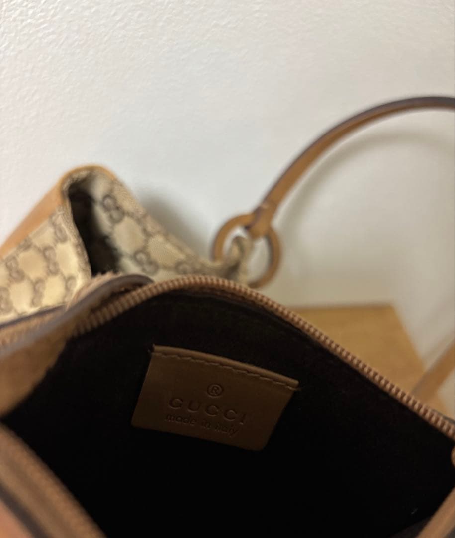 GUCCI レザーキャンバスバッグ