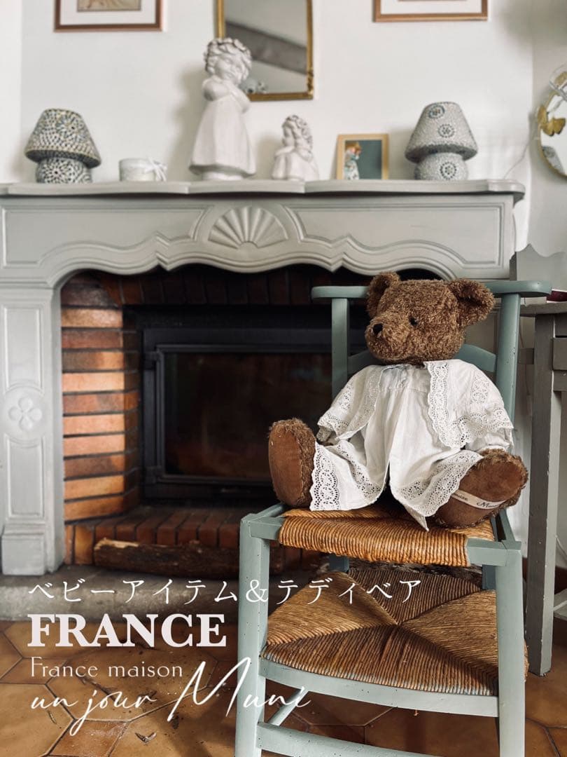 ◆SALE◆フランスアンティーク｜手作りスタイ5枚レース刺繍ドールテディベア