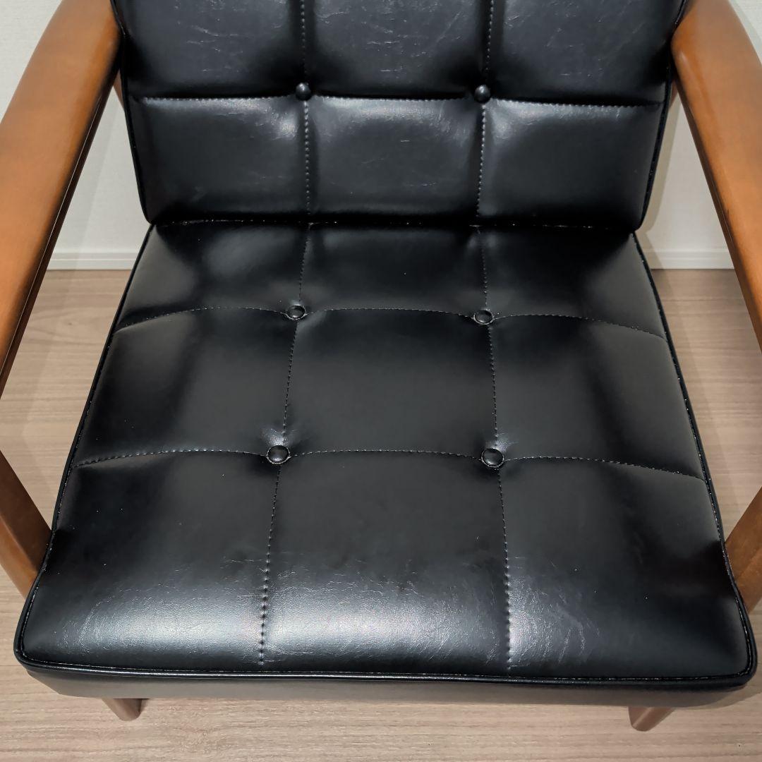 ※送料込み※美品【カリモク60】 Kチェア ソファ 1人掛け ブラック 合成皮革