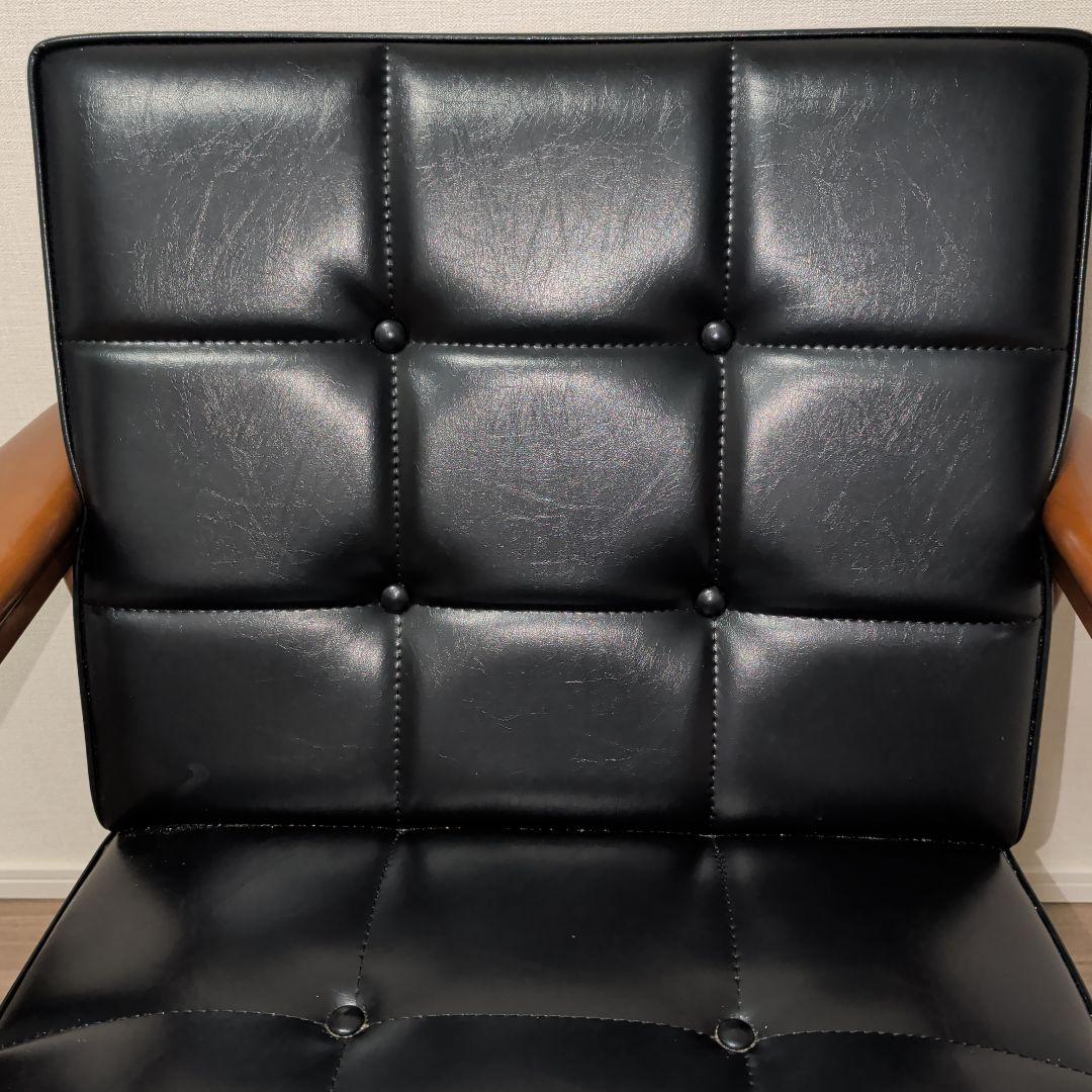 ※送料込み※美品【カリモク60】 Kチェア ソファ 1人掛け ブラック 合成皮革