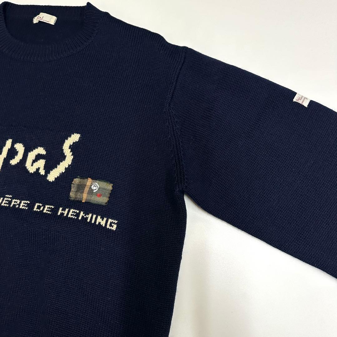 Papas パパス セーター ニット papasウールニット オールドロゴ