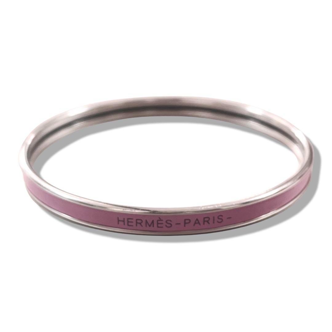 一点物　エルメス ユニ　バングル エナメル ブレスレット ピンク　送料無料