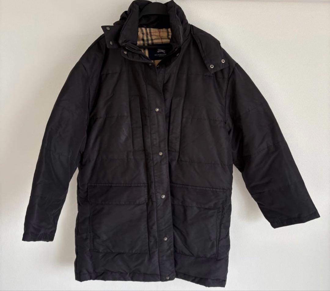 値下バーバリーロンドン 中綿入　フード付 ダウンジャケット メンズ サイズ52