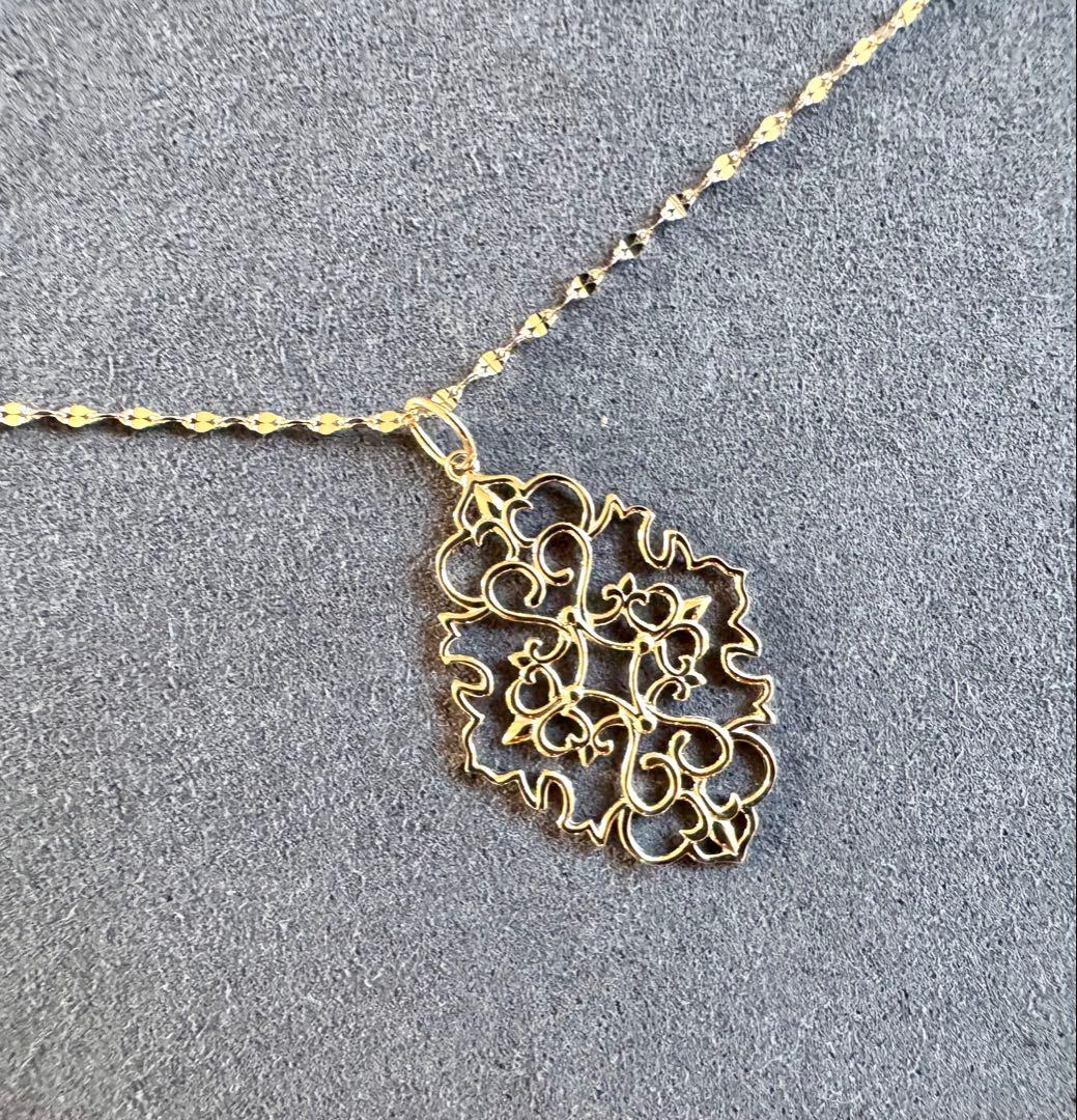 agete◆ジャスミン*K10*透かしネックレスチャーム*トップ*アガット