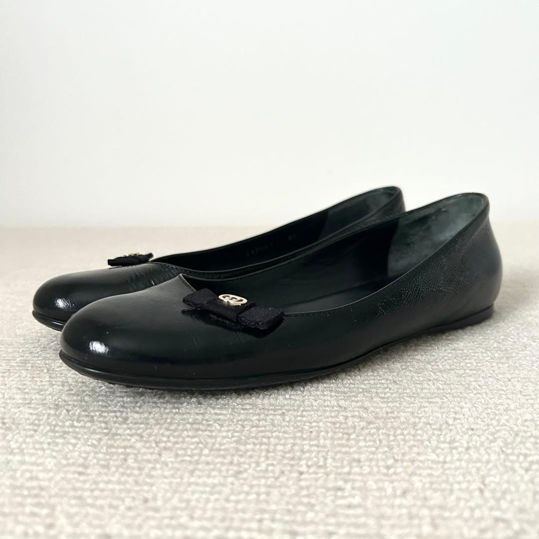 GUCCI グッチ フラットシューズ GG 黒 22cm
