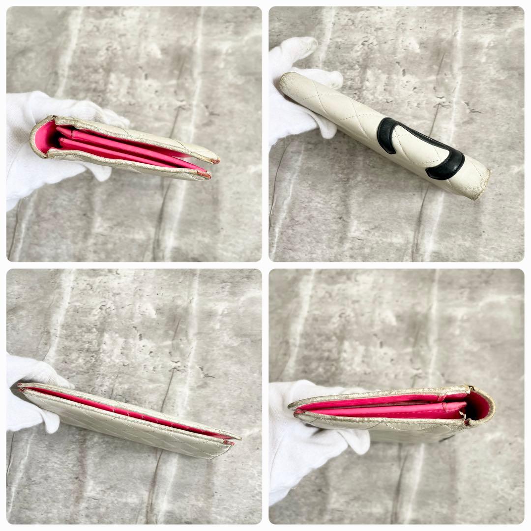 CHANEL カンボンライン 二つ折り 長財布 ココマーク ホワイト 白 希少