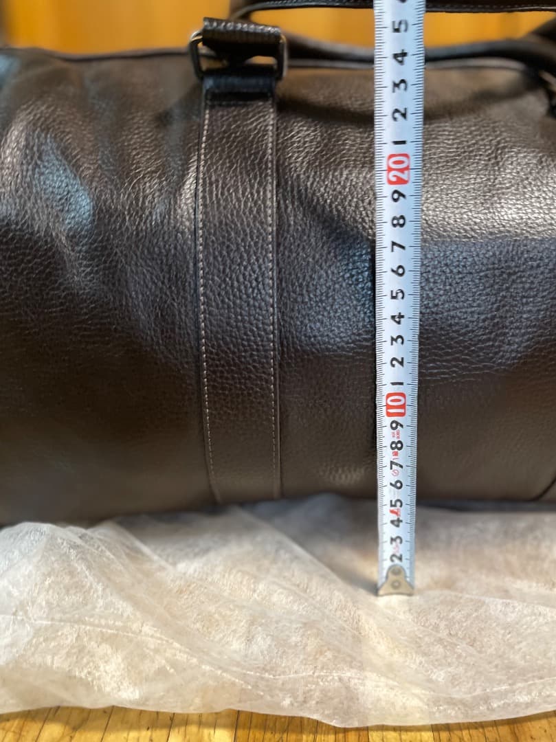 COLE HAAN ダークブラウン シボ革 ボストンバッグ