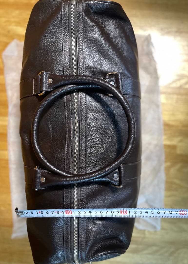 COLE HAAN ダークブラウン シボ革 ボストンバッグ