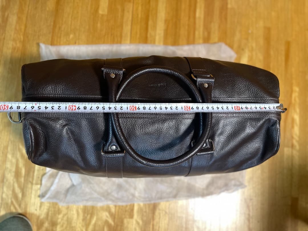 COLE HAAN ダークブラウン シボ革 ボストンバッグ