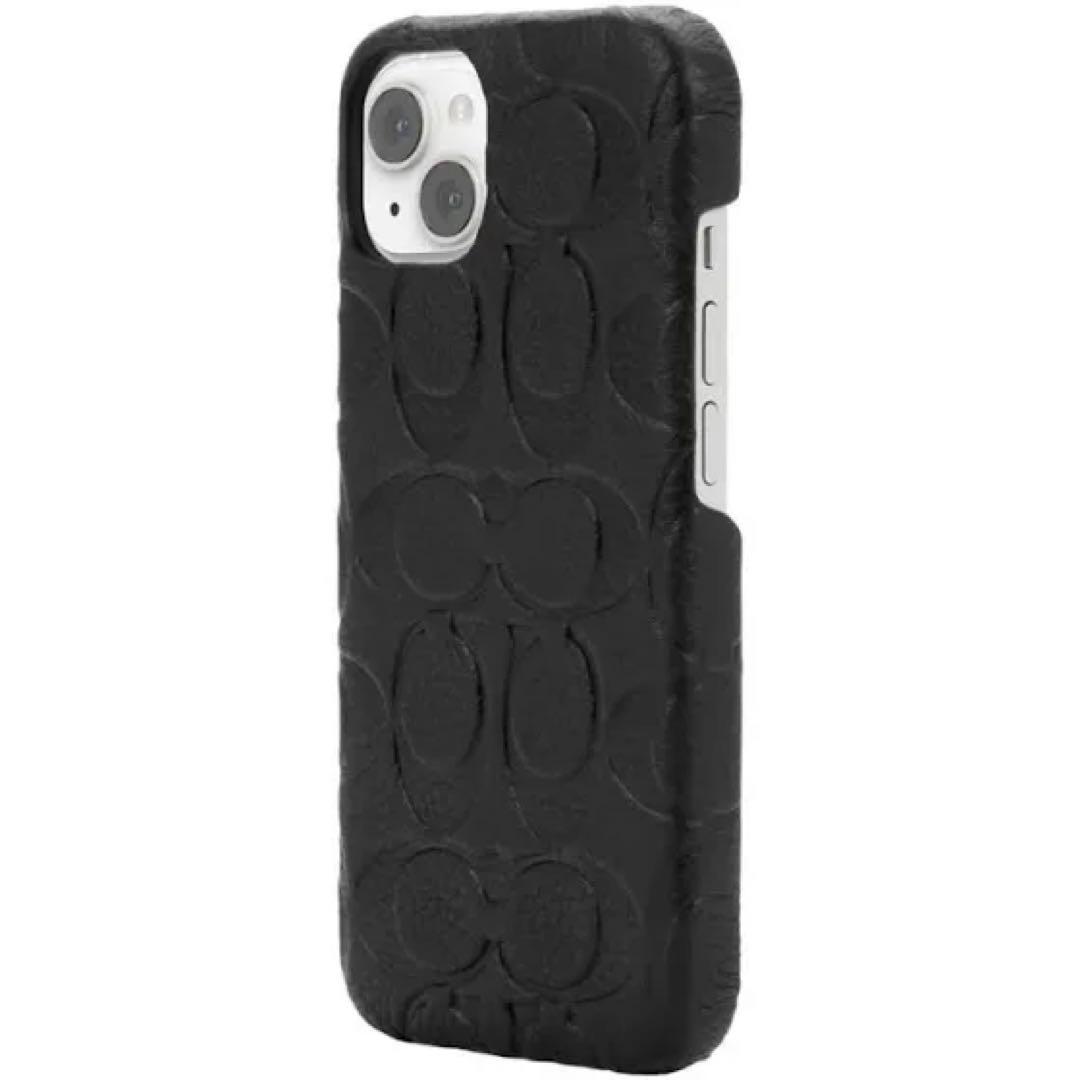 新品 コーチ Coach iPhone14 本革ブラック ケース プレミアム