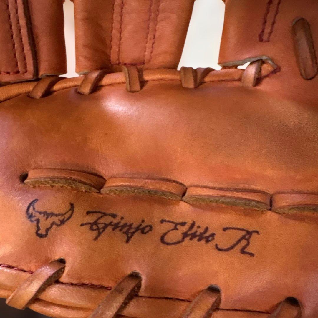 中古品ミズノプロ軟式ファーストミット軟式用野球グローブ 右利き用オレンジ