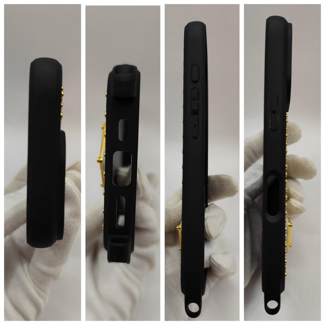 現行極美品！iPhone 16 Pro ケース 三角ロゴ レザーストラップ付