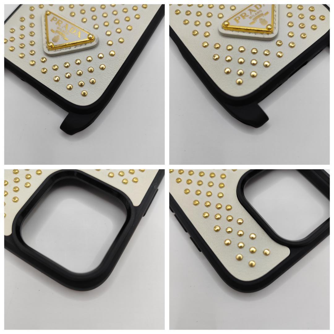 現行極美品！iPhone 16 Pro ケース 三角ロゴ レザーストラップ付