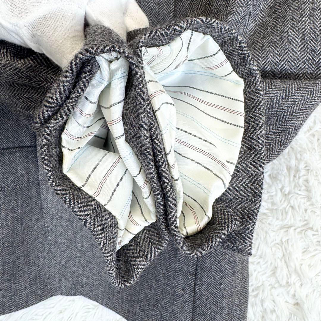 【美品】ローレンラルフローレン テーラードジャケット ヘリンボーン グレー 42