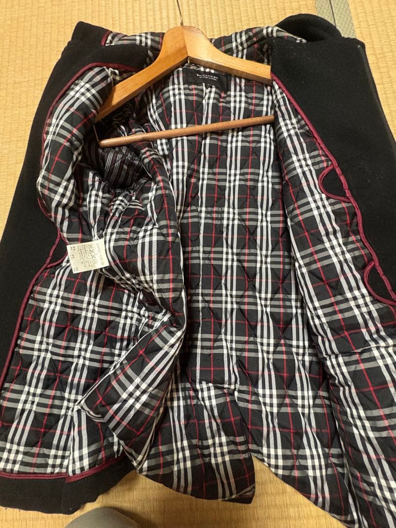 バーバリーブラックレーベル　ダッフルコート 黒　サイズL