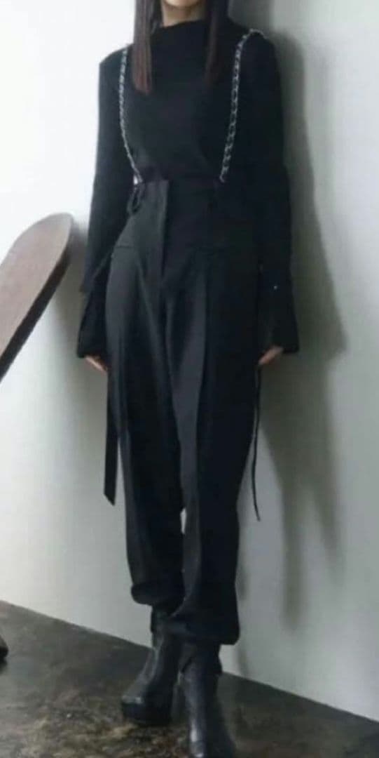 andrea&co　CHAIN SUSPENDER JOGGER PANTS