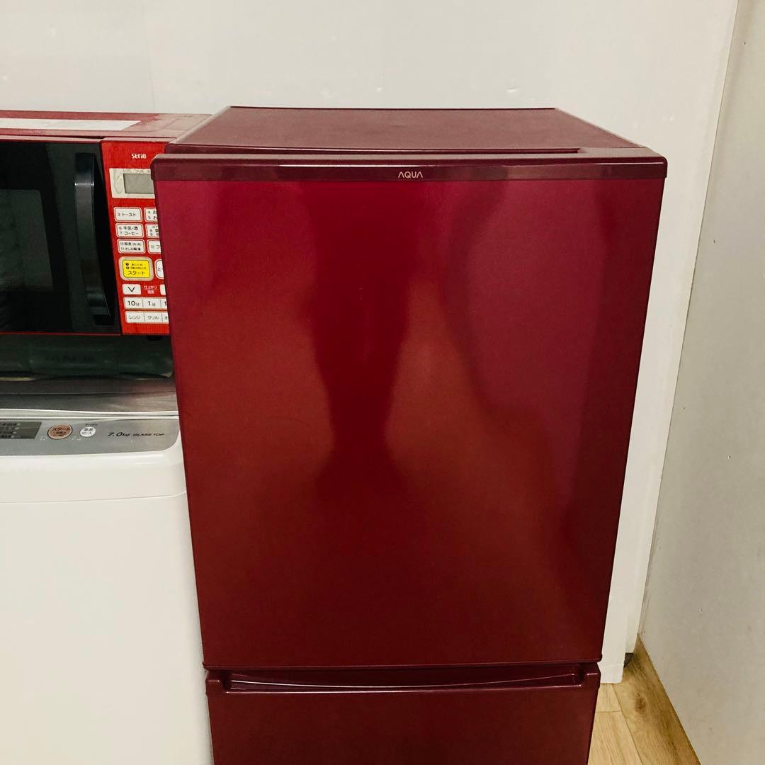 レッドで揃えたかわいい1人暮らし家電セット❗️大阪、大阪近郊配送と設置無料C