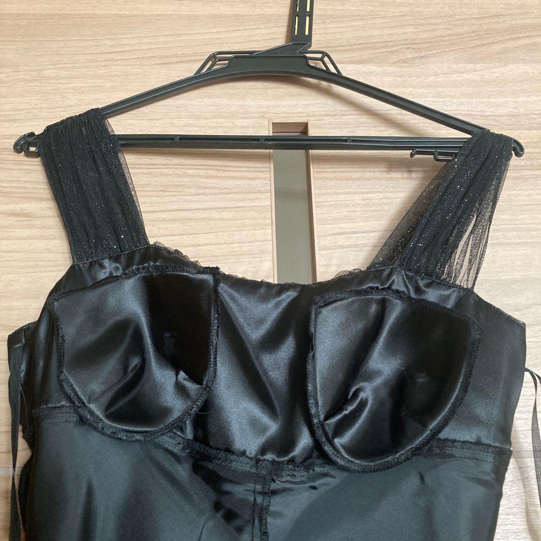 黒のグリッターロングドレス